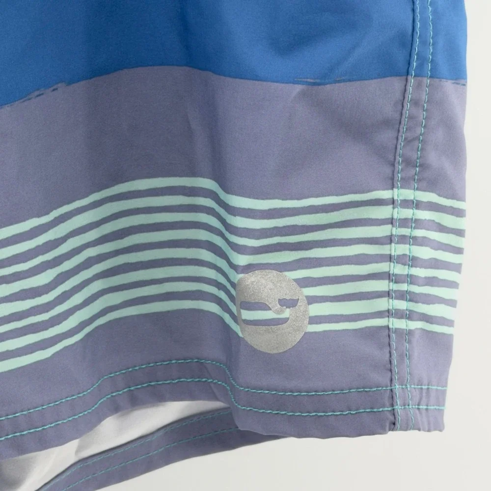 Vineyard‎ Vines Mens Blue Striped Board Shorts Swim Trunks Size 34